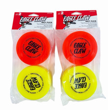 Eagle Claw Insulated Bait Puck 3" Worms Storage Fishing Storage 4 Count