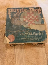 Vintage 1929 Puzzle-Peg Game Educational Challenge by Lubbers & Bell Old Old