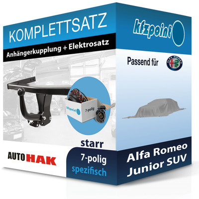 AUTO HAK Anhängekupplung starr und E-Satz 7polig für Alfa Romeo Junior SUV 24-