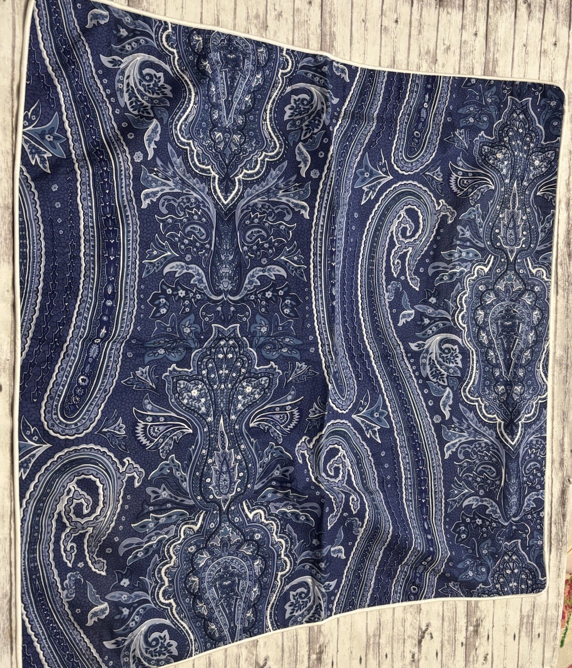 Ralph Lauren Putney Paisley EURO Pillow Sham Blue White Medallion Floral