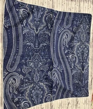 Ralph Lauren Putney Paisley EURO Pillow Sham Blue White Medallion Floral