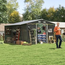 10x12 Ft Outdoor Storage Shed, Extra Large Metal Shed with Lockable Doors