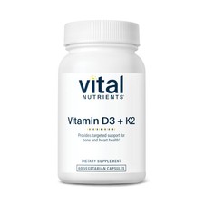 Vital Nutrients Vitamin D3 K2 2000 IU, 60 Capsules Bone Health