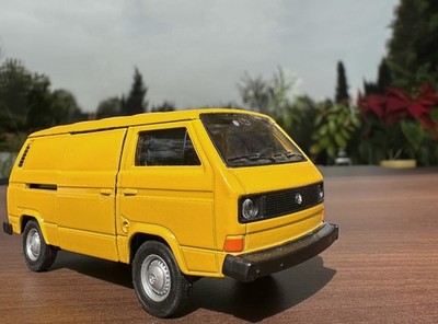 Welly Volkswagen T3 Bus gelb Nr. 43687 Maßstab 1:34 Diecast mit Pull-Back