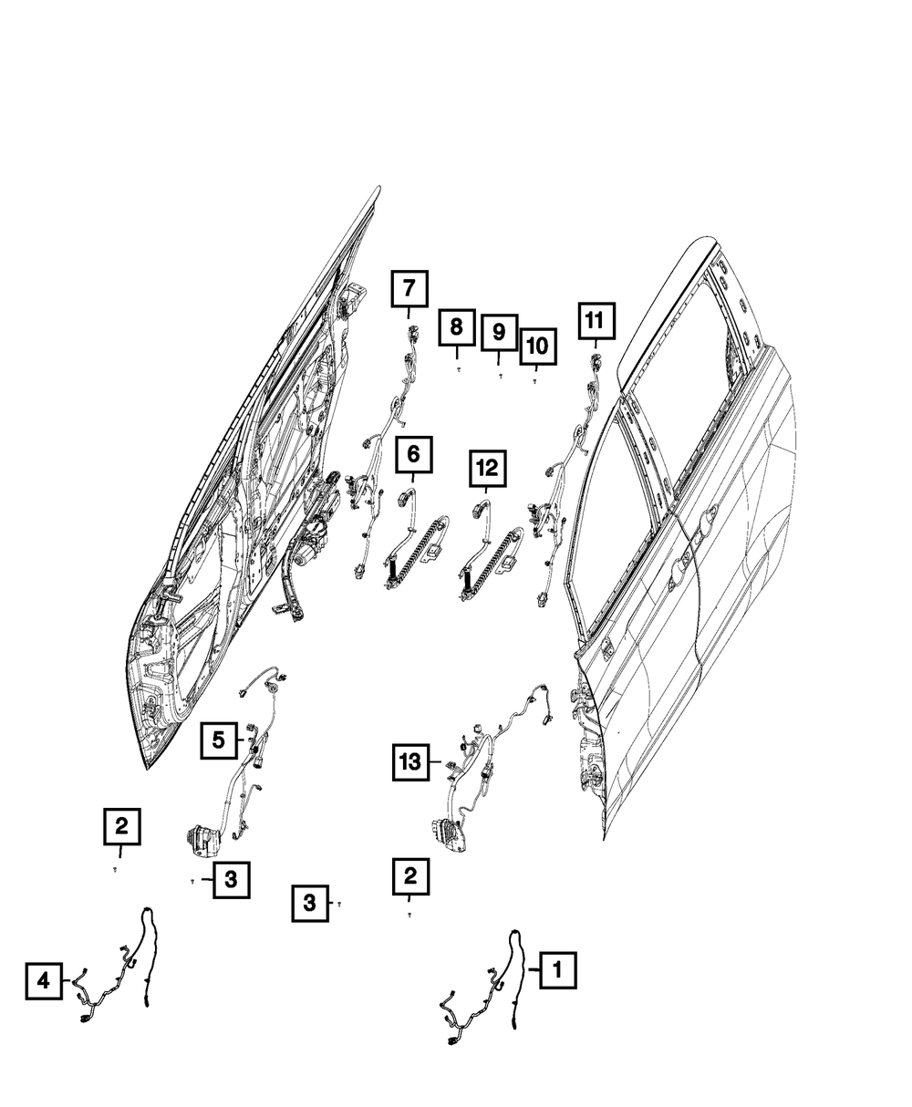 Genuine Mopar Front Door Wiring 68476530AB