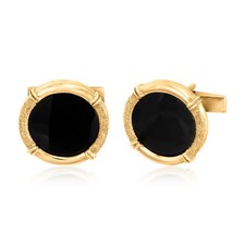 Vintage Onyx Cuff Links in 14kt Yellow Gold