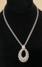 ELEGANT BRIGHTON NWT FERRARA ATHENA SCALLOPED SILVER CONVERTIBLE NECKLACE RP 118