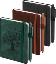 3 Pack Pocket Journaling Notebooks, A6 Small Notebook Total 360 Pages Journaling