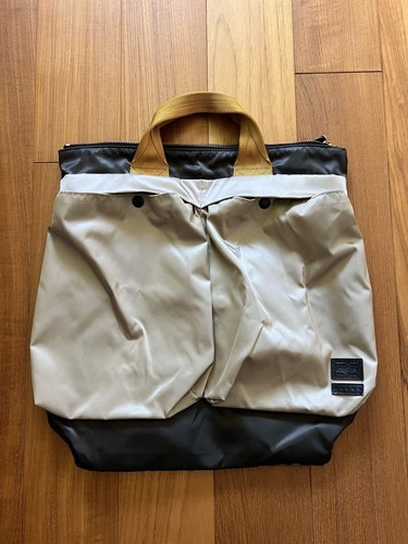 Marni x Porter Collaboration 2Way Helmet Bag Olive Yellow Nylon Japan Made