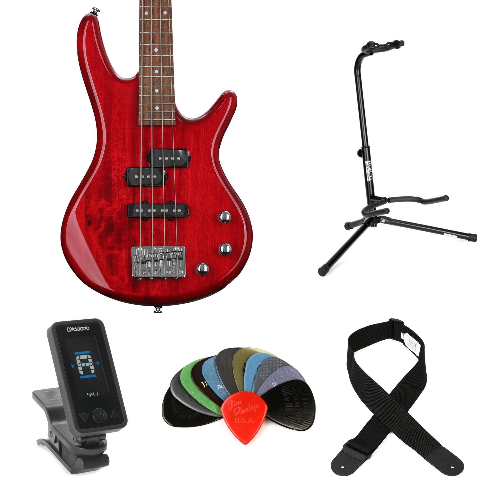 Комплект для бас-гитары Ibanez miKro GSRM20 Essentials - Прозрачный красный 42690₽