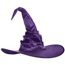Halloween Witch Hat Black Large Ruched Witch Hat for Women Men Wizard Pointed...