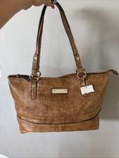 Relic by Fossil Faux Crocodile Shoulder Bag Purse Brown Reptile Y2K Hardware