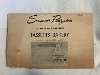 Fassetts Bakery Souvenir Program Burlington Vermont Photo History Bread Adv Vtg