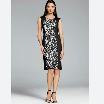 Lafayette 148 New York Dress Lace Front Punto Milano Sz 12 NWT 