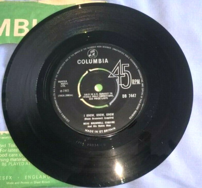 BEAU BRUMMELL ESQUIRE, I KNOW KNOW KNOW, 1965 COLUMBIA LABEL, POP, VG+, COVER EX