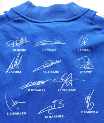France Zidane World Cup 2002 World Cup football shirt XL vintage SIGNED AUTOGRAPH
