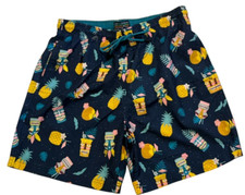 Broken Threads Swim Trunk Mens Small Navy Lined Tiki Drink Quick Dry UV Shield