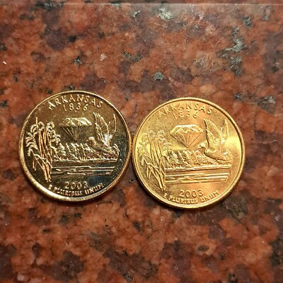 GOLD PLATED 2003-P ARKANSAS U.S. STATE QUARTER (1 COIN PER SALE) - #B4880