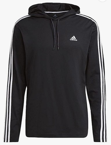 Adidas (Youth 8 Long Sleeve Logo Shirt Black/White Design on Sleeve - Picture 3 of 8