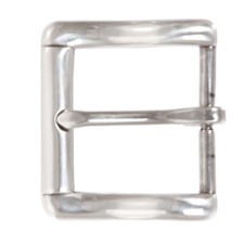 1 3/8" 35 mm Single Prong Silver Tone Rectangular Belt Buckle