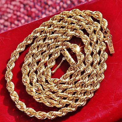 10k yellow gold necklace heavy 19.75'' solid rope chain 18.3gr Michael Anthony