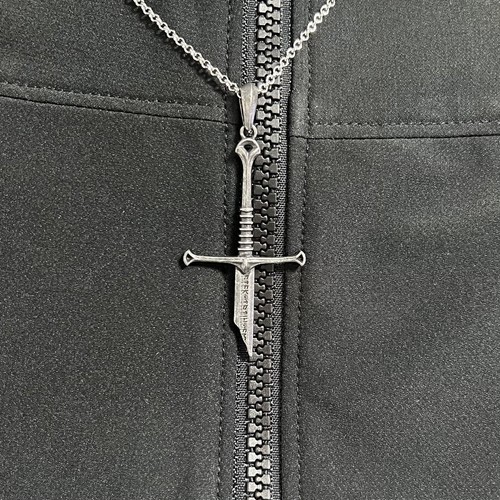 Métal Collier d'épée brisée Style rétro Collier épée punk Femme - Foto 4 di 6