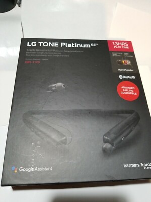 Authentic LG Tone Platinum SE HBS-1120 Wireless Stereo Headset Black Bluetooth 