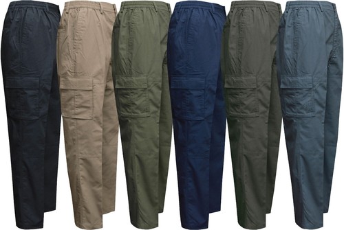Pantalón Carga Cintura Elástica Dobladillo Abierto Carga Combate Rugby con 6 Bolsillos - Imagen 1 de 9