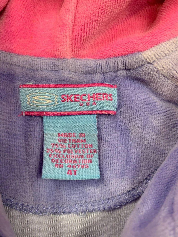 Vestido Skechers 4T roxo infantil criança sob meu feitiço canguru bolso com capuz - Imagem 3 de 4