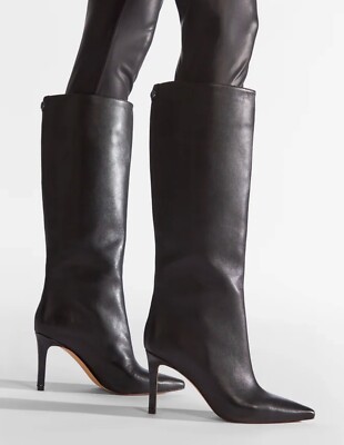 Sexy Guess DAYTON High Heel Stiefel Leder schwarz Absatz: 9cm NP:205  Gr. 36