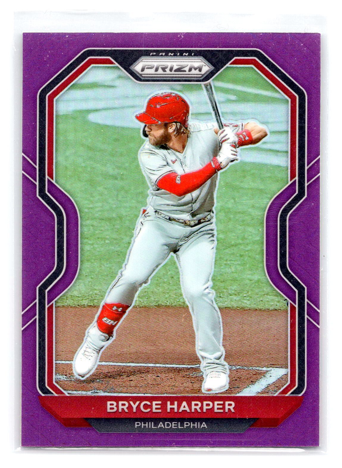 2021 Panini Prizm #187 Bryce Harper Purple Prizm