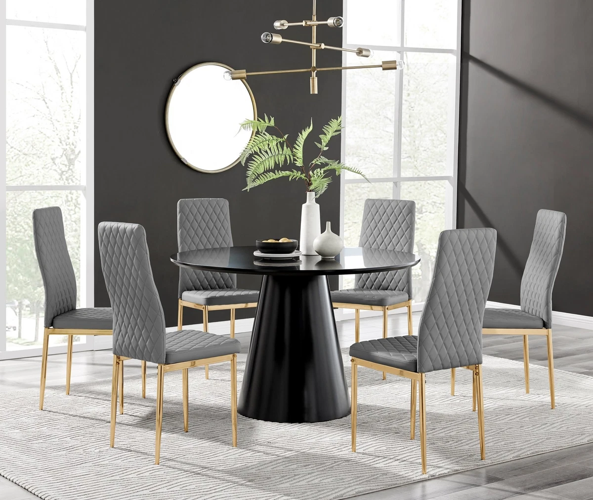 Round table with leather chairs deals