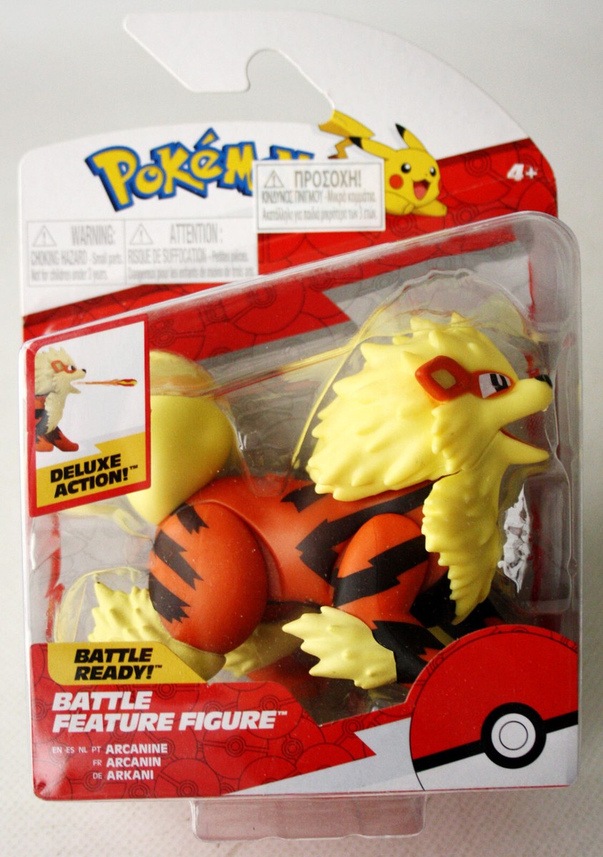 POKEMON 2021 ARCANINE DELUXE ACTION BATTLE FEATURE FIGURE JAZWARES