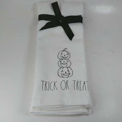 Juego de 2 toallas de cocina Rae Dunn truco o trato de Halloween calabazas inquietantes felices - Imagen 11 de 11