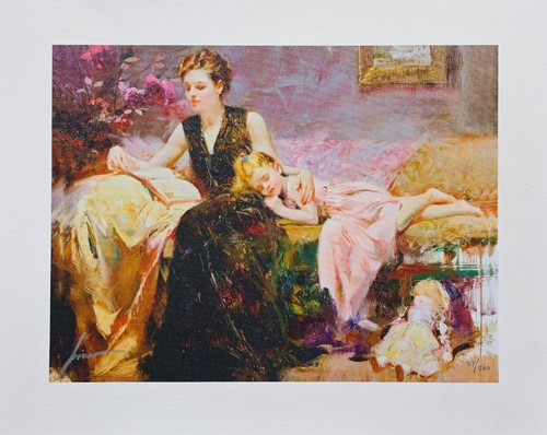 Pino Daeni Precious Moments Hand Signed Numbered Mother Child art CANVAS - Picture 8 of 12