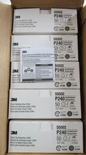 CASE OF 250 3M HOOKIT P240 GRIT CLEAN SANDING DISCS 5in 236U 55502 HOOK & LOOP