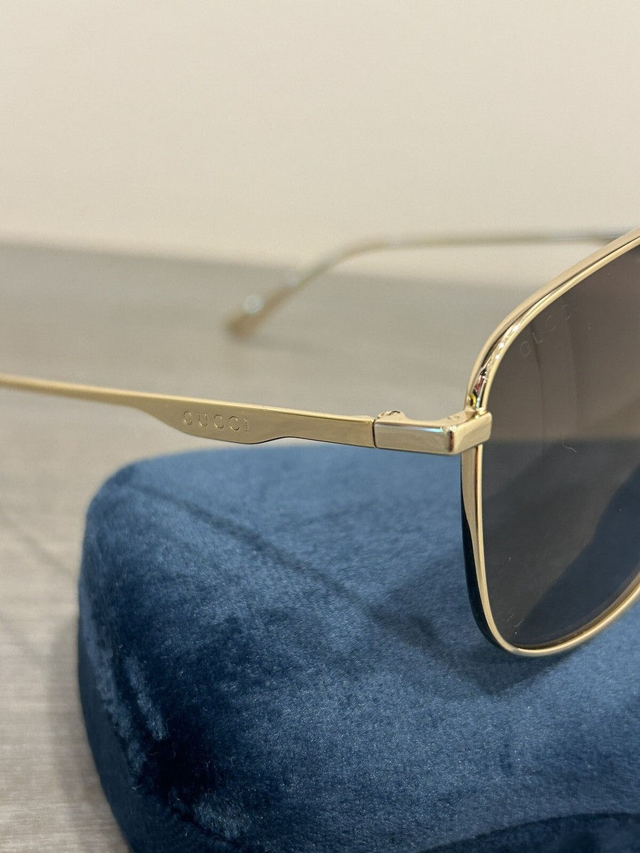 BRAND NEW GUCCI GG0336S 001 GOLD METAL/LT BROWN AUTHENTIC BRAND NEW GUCCI GG0336S 001 GOLD METAL/LT BROWN AUTHENTIC