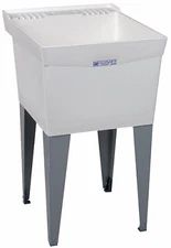 Utilatub 19FK Laundry Tub, White Plastic, Steel Legs, 20 x 24 In. - Quantity 1