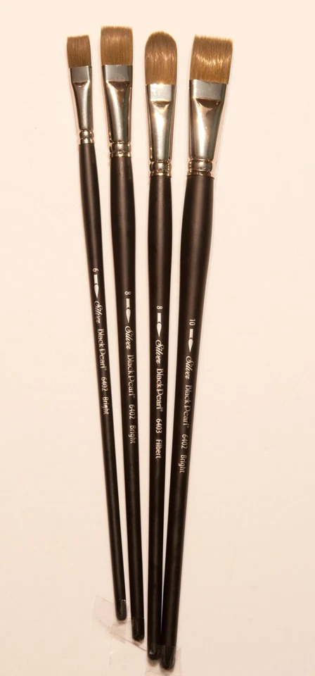 SILVER BRUSH Black Pearl 4 pc Artist Brush Set LIST $75. NOW ONLY $29.95