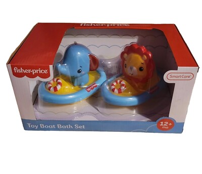 Fisher-Price Bath Toy Play Set Two Boats Elephant, Lion Detachable