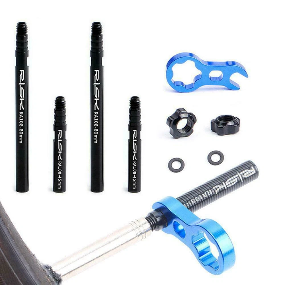 Road Bike Valve Extender 45mm 80mm Removable French Presta Valve