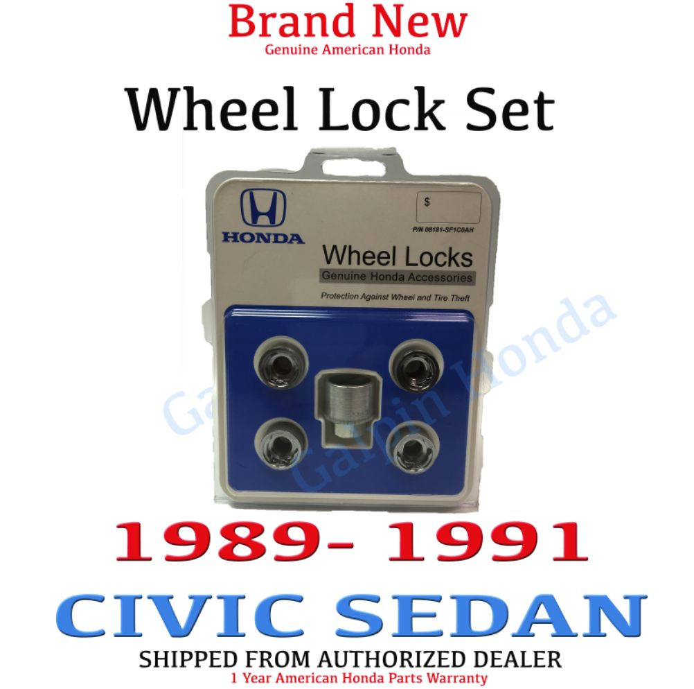 1989- 1991 Honda CIVIC SEDAN New Genuine Wheel Lock Set[08181