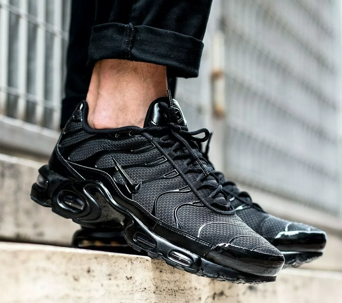 New NIKE Air Max Plus TN classic Athletic Sneakers triple black all sizes | eBay