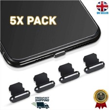 5 Metal Charger Port Anti Dust Cover Plugs Caps for iPhone 14 13 12 11 XS XR 8 7
