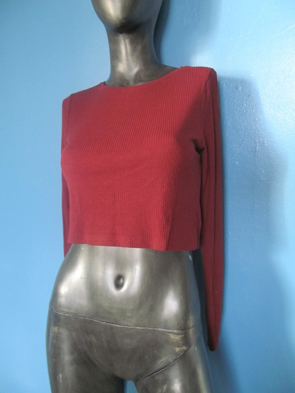 Women's Crop Top Ribbed Long SleeveTop Shop * US 6