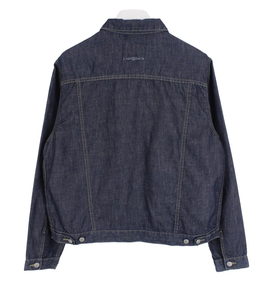 Chevignon Barko Jacke Herren 2XL Trucker Denim Leinen Mischung Geknopft Polo - Bild 2 von 4