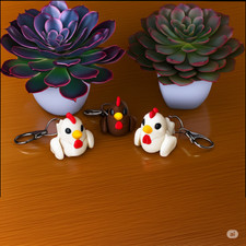 Adorable Chicken Keychain - Cute Farm Animal Charm
