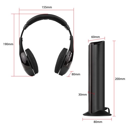 5 in 1 Wireless Cordless Hi-Fi Headset Headphones with Mic for PC TV Radio Z2O9 - Bild 3 von 12