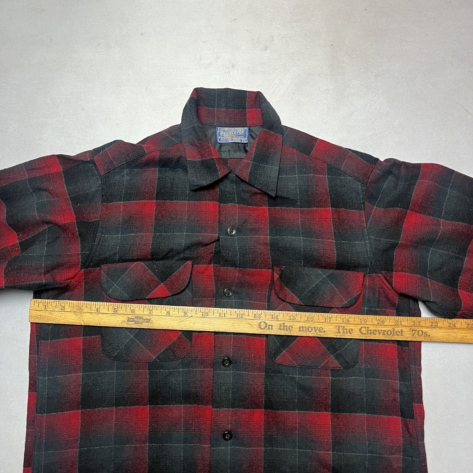 Vintage 60s Pendleton Loop Collar Shadow Plaid Wo… - image 5