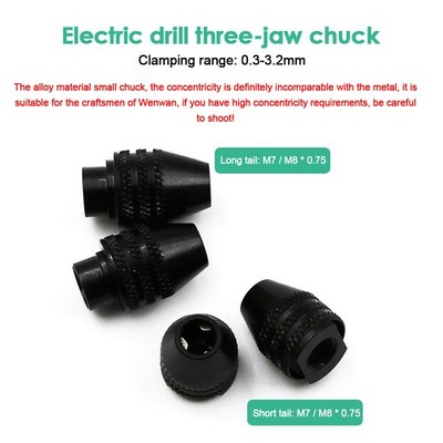 Mini Multifunctional M7/M8 Keyless Drill Chuck For Rotary Tool M8*0.75 M7*0.75